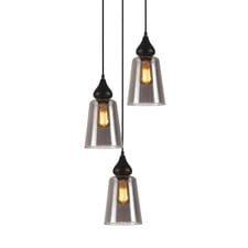 Jerez Tapered Cylinder Glass 3 Light Cluster Pendant