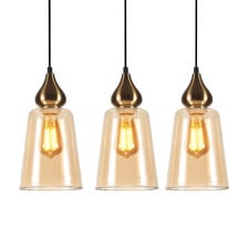 Jerez Tapered Cylinder Glass 3 Light Linear Pendant
