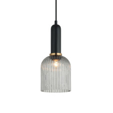 Vintaj Ellipse Glass & Iron Pendant Light