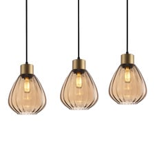 Tulip Glass & Iron 3 Light Pendant