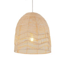 Rota Rattan & Iron Pendant Light