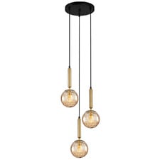 Trattino Glass Orb 3 Light Cluster Pendant
