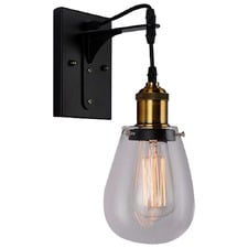 Strung Steel Exposed Bulb Wall Sconce