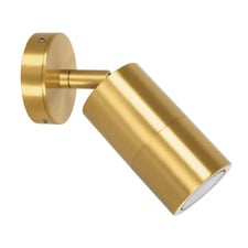 Lustro GU10 Brass Adjustable Exterior Wall Spotlight