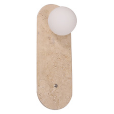 Thayer Travertine & Glass Oval Wall Sconce