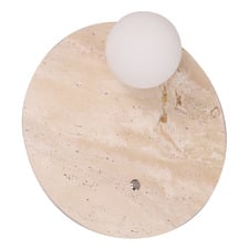 Thayer Travertine & Glass Round Wall Sconce