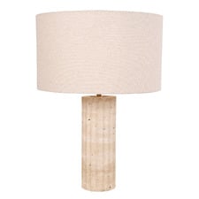 Aric Travertine Drum Table Lamp