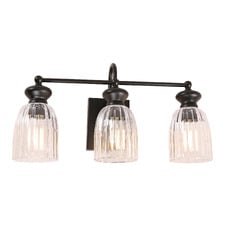 Nakoa Iron & Glass 3-Light Wall Light