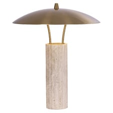 Axton Travertine LED Touch Table Lamp