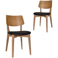 (Set of 2) Bentley Dining Chairs with Black Vinyl Seat