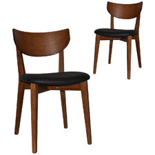 Tennyson Dining Chairs with Black Vinyl Seat (Set of 2)