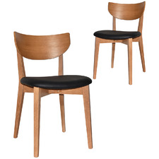 Tennyson Dining Chairs with Black Vinyl Seat (Set of 2)