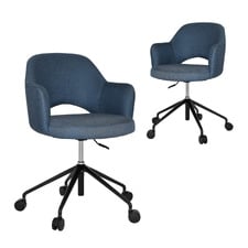 Lex Cotton-Blend Office Chairs (Set of 2)