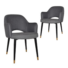 Lex Cotton-Blend Dining Chairs with Brass Accent (Set of 2)