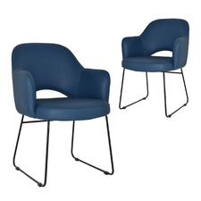 Lex Vinyl Sled Dining Chairs (Set of 2)