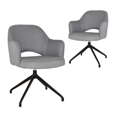 Lex Cotton-Blend Trestle Armchairs (Set of 2)