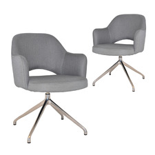 Lex Cotton-Blend Trestle Armchairs (Set of 2)
