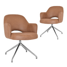 Lex Upholstered Trestle Armchairs (Set of 2)