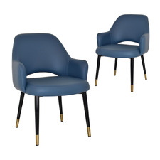 93cm Lex Vinyl Dining Chairs with Brass Accent (Set of 2)