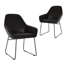 Bellevue Vinyl Sled Dining Chairs (Set of 2)