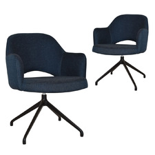 Lex Cotton-Blend Trestle Armchairs (Set of 2)