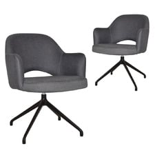 Lex Cotton-Blend Trestle Armchairs (Set of 2)
