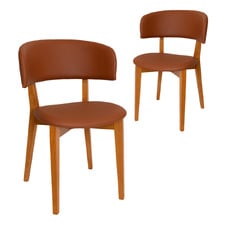 Tan Koch Faux Leather Dining Chairs (Set of 2)