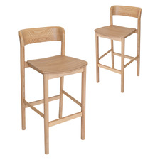 76cm Trinity Ash Wood Bar Stools (Set of 2)