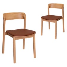 Finnian Ash Wood Dining Chairs (Set of 2)