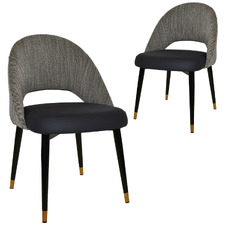 Black Aeson II Upholstered Dining Chairs (Set of 2)