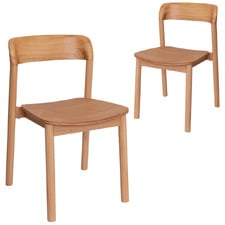 Zoe Ash Wood Dining Chairs (Set of 2)