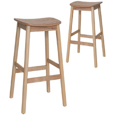75cm Circe Ash Wood Bar Stools (Set of 2)