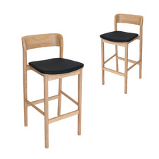 Black 76cm Trinity Bar Stools (Set of 2)