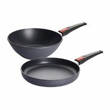 2 Piece Diamond Lite Non-Stick Fry Pan & Wok Set