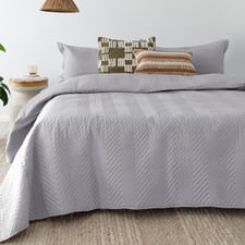 Herringbone Embossed Coverlet Set