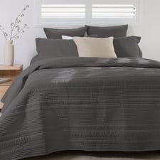 Charcoal Flinders Embossed Coverlet Set