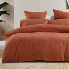 Rust Gaia Jacquard Quilt Cover Set