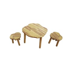 Shabby Elegance Hardwood Table and Stool Set