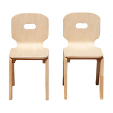 Q Toys Kids' Amber Rubberwood Chairs (Set of 2)