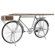 White Vintage-Style Bicycle Bar Table