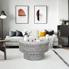 Amanda Round Capiz Shell Coffee Table