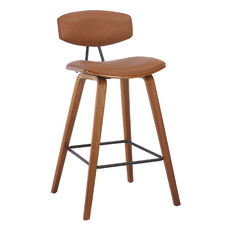 69.5cm  Tan Retro Faux Leather Barstool
