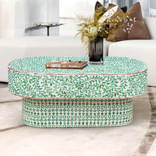 Finley Oval Capiz Shell Coffee Table