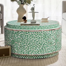 Finley Round Capiz Shell Coffee Table