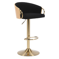 Ebert Faux Velvet Adjustable Bar Stool