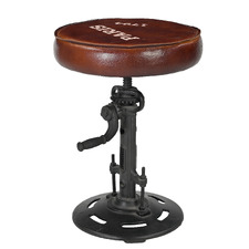 Adele Leather Adjustable Bar Stool
