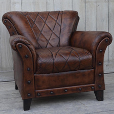 Studded Leather Arm Chair