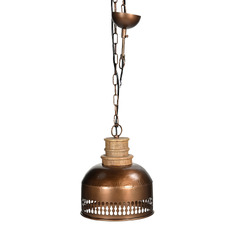 Copper Cut-Out And Wood Lampshade
