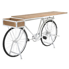 White Vintage-Style Bicycle Bar Table