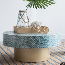 Anela Round Seashells Coffee Table